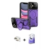 MARSİLYAN™- iPhone 11 Kılıf Kıvılcım Modern Serisi - Siyah Bilvis 5in1 5D Magic Hayalet Cam Ekran Koruyucu + Pers Alüminyum Kamera Lens - GD