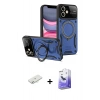 MARSİLYAN™- iPhone 11 Kılıf Kıvılcım Modern Serisi - Siyah Bilvis 5in1 5D Magic Hayalet Cam Ekran Koruyucu + Renkli Kamera Lens Koruma Cam - SI