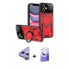 MARSİLYAN™- iPhone 11 Kılıf Kıvılcım Modern Serisi - Siyah Bilvis 5in1 5D Magic Hayalet Cam Ekran Koruyucu + Raze Metal Kamera Lens - MR