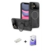 MARSİLYAN™- iPhone 11 Kılıf Kıvılcım Modern Serisi - Siyah Bilvis 5in1 5D Magic Hayalet Cam Ekran Koruyucu + Renkli Kamera Lens Koruma Cam - YL