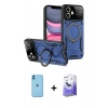 MARSİLYAN™- iPhone 11 Kılıf Kıvılcım Modern Serisi - Siyah Bilvis 5in1 5D Magic Hayalet Cam Ekran Koruyucu + Neon Fosforlu Kamera Lens - MI