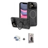 MARSİLYAN™- iPhone 11 Kılıf Kıvılcım Modern Serisi - Siyah Bilvis Hayalet Cam Ekran Koruyucu + Pers Alüminyum Kamera Lens - GI