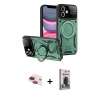MARSİLYAN™- iPhone 11 Kılıf Kıvılcım Modern Serisi - Siyah Bilvis Hayalet Cam Ekran Koruyucu + Pers Alüminyum Kamera Lens - KI