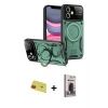 MARSİLYAN™- iPhone 11 Kılıf Kıvılcım Modern Serisi - Siyah Bilvis Hayalet Cam Ekran Koruyucu + Rainbow Kamera Lens Koruma Cam - KI