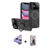 MARSİLYAN™- iPhone 11 Kılıf Kıvılcım Modern Serisi - Siyah Bilvis Hayalet Cam Ekran Koruyucu + Raze Metal Kamera Lens - MR