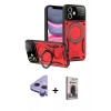 MARSİLYAN™- iPhone 11 Kılıf Kıvılcım Modern Serisi - Siyah Bilvis Hayalet Cam Ekran Koruyucu + Raze Metal Kamera Lens - MR