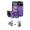 MARSİLYAN™- iPhone 11 Kılıf Kıvılcım Modern Serisi - Siyah Bilvis Hayalet Cam Ekran Koruyucu + Raze Metal Kamera Lens - MR