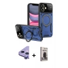 MARSİLYAN™- iPhone 11 Kılıf Kıvılcım Modern Serisi - Siyah Bilvis Hayalet Cam Ekran Koruyucu + Raze Metal Kamera Lens - MR