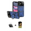 MARSİLYAN™- iPhone 11 Kılıf Kıvılcım Modern Serisi - Siyah Buffer Cam Ekran Koruyucu + Şeffaf Kamera Lens Koruma Cam
