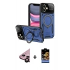 MARSİLYAN™- iPhone 11 Kılıf Kıvılcım Modern Serisi - Siyah Buffer Hayalet Cam Ekran Koruyucu + Raze Metal Kamera Lens - SH