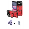 MARSİLYAN™- iPhone 11 Kılıf Kıvılcım Modern Serisi - Siyah Joko Magic 5D Cam + Raze Metal Kamera Lens - MR