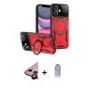 MARSİLYAN™- iPhone 11 Kılıf Kıvılcım Modern Serisi - Siyah Joko Magic 5D Cam + Raze Metal Kamera Lens - SH