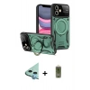 MARSİLYAN™- iPhone 11 Kılıf Kıvılcım Modern Serisi - Siyah Joko Magic 5D Hayalet Cam + Mavi Raze Metal Kamera Lens