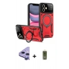 MARSİLYAN™- iPhone 11 Kılıf Kıvılcım Modern Serisi - Siyah Joko Magic 5D Hayalet Cam + Raze Metal Kamera Lens - MR