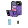 MARSİLYAN™- iPhone 11 Kılıf Kıvılcım Modern Serisi - Siyah Joko Magic 5D Hayalet Cam + Neon Fosforlu Kamera Lens - YL