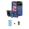 MARSİLYAN™- iPhone 11 Kılıf Kıvılcım Modern Serisi - Siyah Joko Magic 5D Hayalet Cam + Neon Fosforlu Kamera Lens - YL