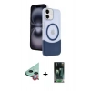 MARSİLYAN™- iPhone 11 Kılıf Kozmos Form Özel Seri - Şeffaf 360 Full Body Arka Koruyucu + Raze Metal Kamera Lens - KI
