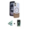 MARSİLYAN™- iPhone 11 Kılıf Kozmos Form Özel Seri - Şeffaf 360 Full Body Arka Koruyucu + Raze Metal Kamera Lens - MI