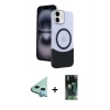 MARSİLYAN™- iPhone 11 Kılıf Kozmos Form Özel Seri - Şeffaf 360 Full Body Arka Koruyucu + Raze Metal Kamera Lens - MI