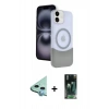 MARSİLYAN™- iPhone 11 Kılıf Kozmos Form Özel Seri - Şeffaf 360 Full Body Arka Koruyucu + Raze Metal Kamera Lens - MI