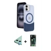 MARSİLYAN™- iPhone 11 Kılıf Kozmos Form Özel Seri - Şeffaf 360 Full Body Arka Koruyucu + Raze Metal Kamera Lens - MI