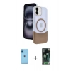 MARSİLYAN™- iPhone 11 Kılıf Kozmos Form Özel Seri - Şeffaf 360 Full Body Arka Koruyucu + Neon Fosforlu Kamera Lens - MI