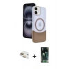 MARSİLYAN™- iPhone 11 Kılıf Kozmos Form Özel Seri - Şeffaf 360 Full Body Arka Koruyucu + Pers Alüminyum Kamera Lens - GD