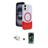 MARSİLYAN™- iPhone 11 Kılıf Kozmos Form Özel Seri - Şeffaf 360 Full Body Arka Koruyucu + Pers Alüminyum Kamera Lens - GD