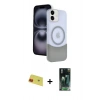 MARSİLYAN™- iPhone 11 Kılıf Kozmos Form Özel Seri - Şeffaf 360 Full Body Arka Koruyucu + Rainbow Kamera Lens Koruma Cam - KI