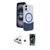 MARSİLYAN™- iPhone 11 Kılıf Kozmos Form Özel Seri - Şeffaf 360 Full Body Arka Koruyucu + Raze Metal Kamera Lens - GS