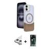MARSİLYAN™- iPhone 11 Kılıf Kozmos Form Özel Seri - Şeffaf 360 Full Body Arka Koruyucu + Raze Metal Kamera Lens - GS