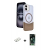 MARSİLYAN™- iPhone 11 Kılıf Kozmos Form Özel Seri - Şeffaf 360 Full Body Arka Koruyucu + Renkli Kamera Lens Koruma Cam - SI
