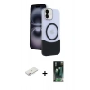 MARSİLYAN™- iPhone 11 Kılıf Kozmos Form Özel Seri - Şeffaf 360 Full Body Arka Koruyucu + Renkli Kamera Lens Koruma Cam - PE
