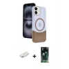 MARSİLYAN™- iPhone 11 Kılıf Kozmos Form Özel Seri - Şeffaf 360 Full Body Arka Koruyucu + Renkli Kamera Lens Koruma Cam - PE
