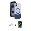 MARSİLYAN™- iPhone 11 Kılıf Kozmos Form Özel Seri - Şeffaf 360 Full Body Arka Koruyucu + Renkli Kamera Lens Koruma Cam - PE