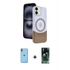MARSİLYAN™- iPhone 11 Kılıf Kozmos Form Özel Seri - Şeffaf 360 Full Body Arka Koruyucu + Neon Fosforlu Kamera Lens - TU