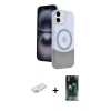 MARSİLYAN™- iPhone 11 Kılıf Kozmos Form Özel Seri - Şeffaf 360 Full Body Arka Koruyucu + Turuncu Renkli Kamera Lens Koruma Cam