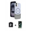 MARSİLYAN™- iPhone 11 Kılıf Kozmos Form Özel Seri - Şeffaf 360 Full Body Arka Koruyucu + PVD Metal Kamera Lens - YL