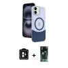 MARSİLYAN™- iPhone 11 Kılıf Kozmos Form Özel Seri - Şeffaf 360 Full Body Arka Koruyucu + PVD Metal Kamera Lens - YL