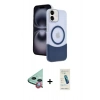 MARSİLYAN™- iPhone 11 Kılıf Kozmos Form Özel Seri - Şeffaf Pasifik Cam Ekran Koruyucu + Raze Metal Kamera Lens - KI