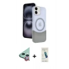 MARSİLYAN™- iPhone 11 Kılıf Kozmos Form Özel Seri - Şeffaf Pasifik Cam Ekran Koruyucu + Raze Metal Kamera Lens - KI