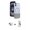 MARSİLYAN™- iPhone 11 Kılıf Kozmos Form Özel Seri - Şeffaf Pasifik Cam Ekran Koruyucu + Pers Alüminyum Kamera Lens - GI