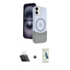 MARSİLYAN™- iPhone 11 Kılıf Kozmos Form Özel Seri - Şeffaf Pasifik Cam Ekran Koruyucu + Kamera Lens Koruma Cam - SF