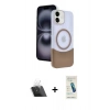 MARSİLYAN™- iPhone 11 Kılıf Kozmos Form Özel Seri - Şeffaf Pasifik Cam Ekran Koruyucu + Kamera Lens Koruma Cam - SF