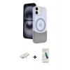 MARSİLYAN™- iPhone 11 Kılıf Kozmos Form Özel Seri - Şeffaf Pasifik Cam Ekran Koruyucu + Yeşil Renkli Kamera Lens Koruma Cam