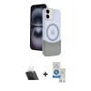 MARSİLYAN™- iPhone 11 Kılıf Kozmos Form Özel Seri - Şeffaf Royal Nano Ekran Koruyucu + Kamera Lens Koruma Cam - SF
