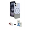 MARSİLYAN™- iPhone 11 Kılıf Kozmos Form Özel Seri - Şeffaf Royal Nano Ekran Koruyucu + Kırmızı Pers Alüminyum Kamera Lens