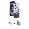 MARSİLYAN™- iPhone 11 Kılıf Kozmos Form Özel Seri - Şeffaf Royal Nano Ekran Koruyucu + Kırmızı Pers Alüminyum Kamera Lens