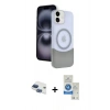 MARSİLYAN™- iPhone 11 Kılıf Kozmos Form Özel Seri - Şeffaf Royal Nano Ekran Koruyucu + Pers Alüminyum Kamera Lens - LT