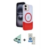 MARSİLYAN™- iPhone 11 Kılıf Kozmos Form Özel Seri - Şeffaf Royal Nano Ekran Koruyucu + Raze Metal Kamera Lens - MI